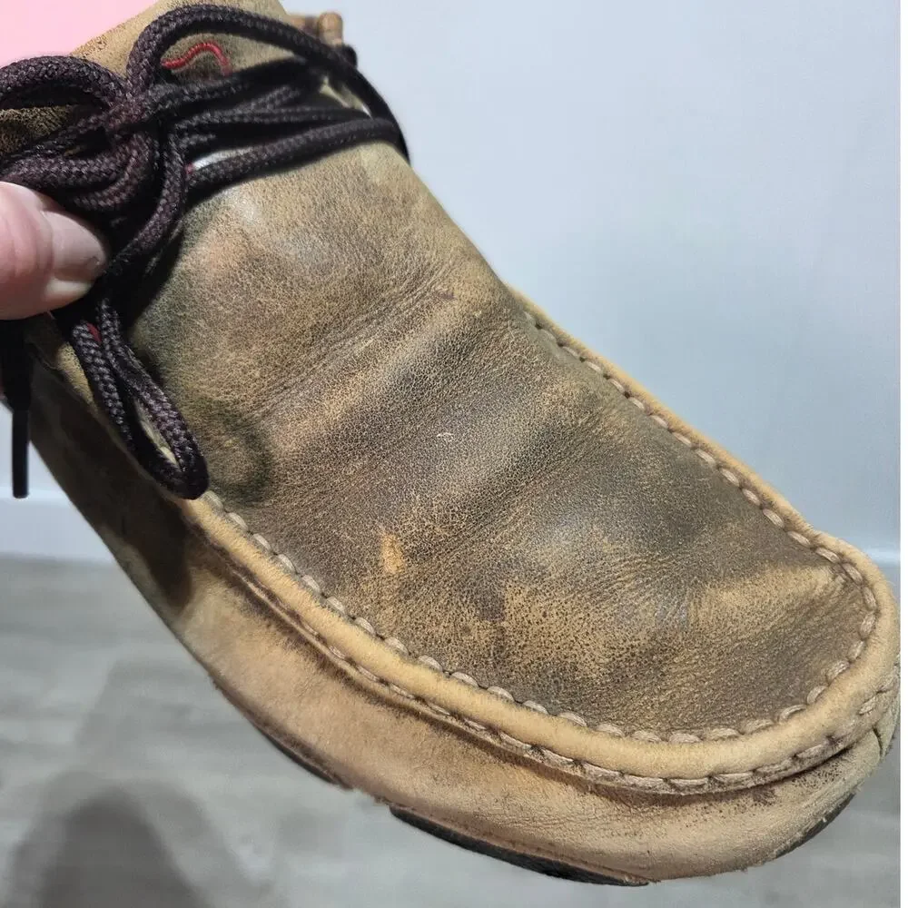 Twisted X Men's Original Chukka Driving Moc Shoes Full Grain Brown Leather 9